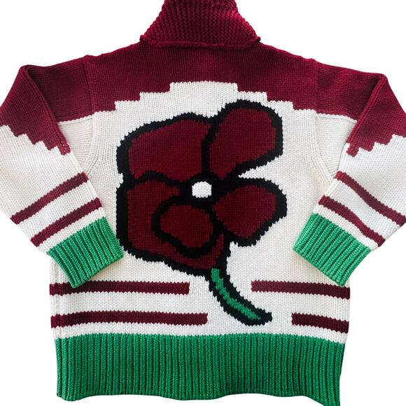 KENZO: Men's 100% Wool Intarsia Knit Full Zip Cardigan - S - Picture 2 of 7